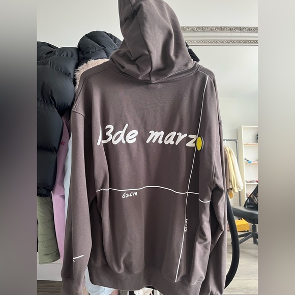 13DE MARZO PALDA BEAR VELCRO PATCH BALLON HOODIE DARK GULL GRAY -brand new - Picture 12 of 13